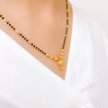 White Gold Accented 22k Gold Mangalsutra