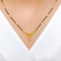 Reflective Black Bead 22k Gold Necklace