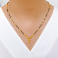 Dainty Black Bead 22k Gold Necklace