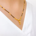 Dainty Black Bead 22k Gold Necklace