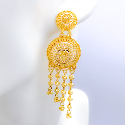 Grand & Glossy Hanging 22k Gold Earrings