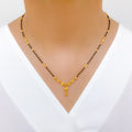 Sand Finish Accented 22k Gold Mangalsutra