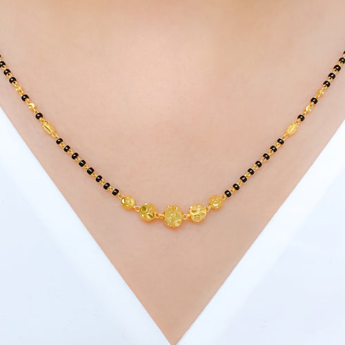 Subtle Black Bead 22k Gold Necklace