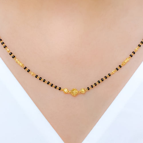 High Finish Black Bead 22k Gold Necklace