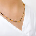 High Finish Black Bead 22k Gold Necklace