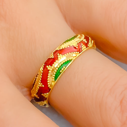 Textured Charming 22k Gold Band