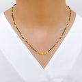 Sleek Black Bead 22k Gold Necklace