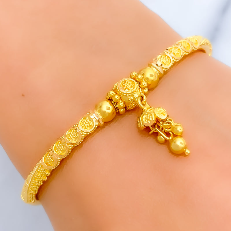 Charming Chandelier 22k gold Flexi Bangle Bracelet