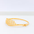 Chic Leaf Accented 22k Gold Bangle 