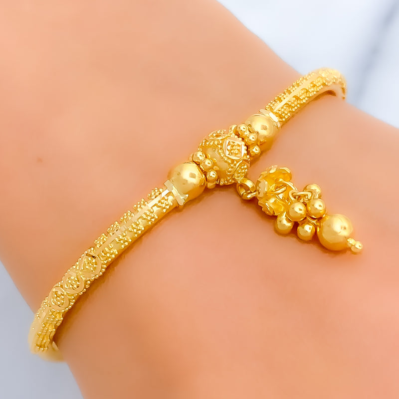 Elevated Flower 22k gold Flexi Bangle Bracelet
