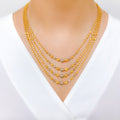 Glistening High Finish Four Lara 22k Gold Necklace