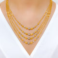 Glistening High Finish Four Lara 22k Gold Necklace