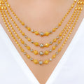 Glistening High Finish Four Lara 22k Gold Necklace