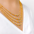 Glistening High Finish Four Lara 22k Gold Necklace