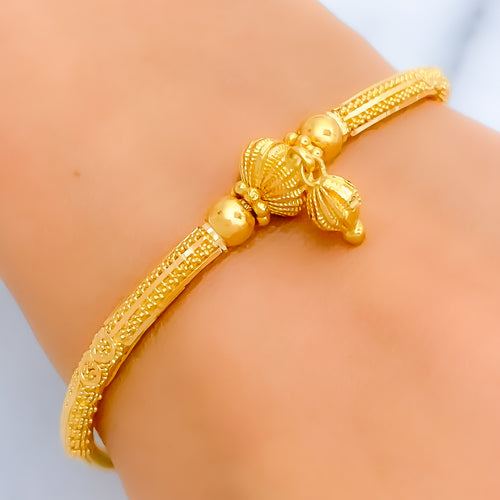 Dangling Orb 22k gold Flexi Bangle Bracelet