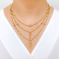 Dainty Rose Gold Hanging 22k Gold Necklace Set