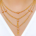 Dainty Rose Gold Hanging 22k Gold Necklace Set