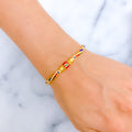 Multi Color Drum 22k gold Flexi Bangle Bracelet