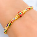 Multi Color Drum 22k gold Flexi Bangle Bracelet