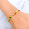 Multi Color Drum 22k gold Flexi Bangle Bracelet