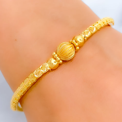 Posh Shimmering Bead 22k gold Flexi Bangle Bracelet