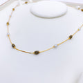 Trendy Pearl + CZ 22k Gold Necklace