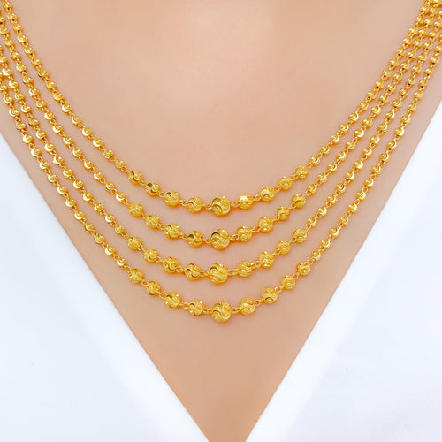 Swirling Bead Four Lara 22k Gold Set