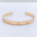 Distinct Engraved Rose 22k Gold Cuff