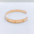 Distinct Engraved Rose 22k Gold Cuff