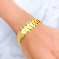 Impressive Elongated 22k Gold Coin Bracelet 