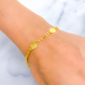 Sleek Shiny 22k Gold Coin Bracelet 