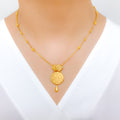 Zigzag Hanging Necklace 22k Gold Set