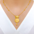 Zigzag Hanging Necklace 22k Gold Set