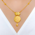 Zigzag Hanging Necklace 22k Gold Set