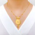 Floral Matte Finish Necklace 22k Gold Set