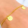 Posh Petite 22k Gold Coin Bracelet 