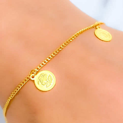 Posh Petite 22k Gold Coin Bracelet 