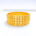 Detailed Beaded 22k Gold Leaf Bangles