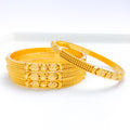 Detailed Beaded 22k Gold Leaf Bangles