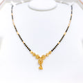 Reflective Black Bead 22k Gold Necklace