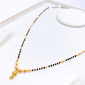 Reflective Black Bead 22k Gold Necklace