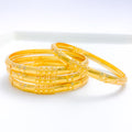 Glossy Lightweight 22k Gold Bangle Set