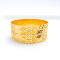 Bright Flower Accented 22k Gold Bangles