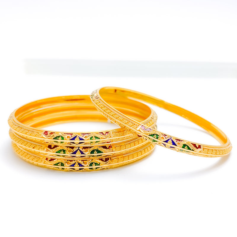 Classic Multicolor 22k Gold Bangles