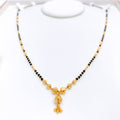 Dainty Black Bead 22k Gold Necklace