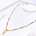 Dainty Black Bead 22k Gold Necklace