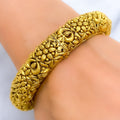 Classic Floral Oxidized 22k Gold Bangles