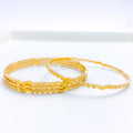 Fancy Timeless Wavy 22k Gold Bangles