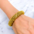 Traditional Floral Oxidized 22k Gold Bangles