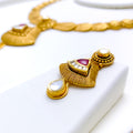 Ethereal Etched 22k Gold Kundan Set